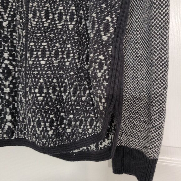 Coldwater Creek Cowl Neck Sweater Womens Size Large Blue Geometric Boho Knit - Picture 5 of 12